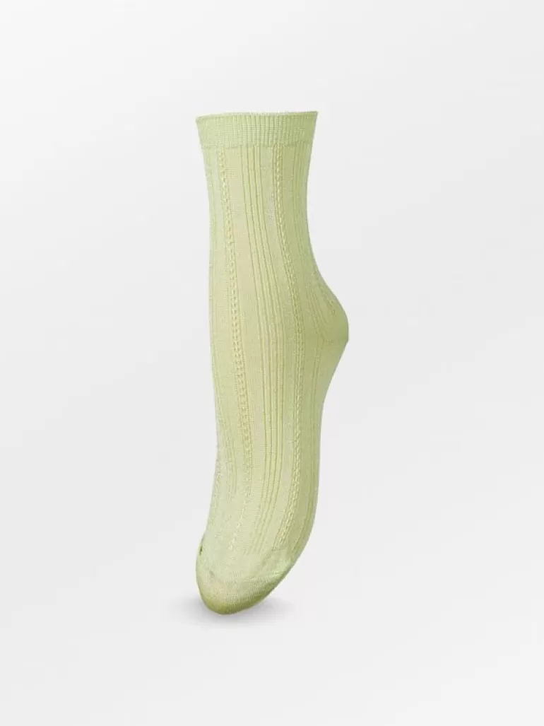 Glimmersokker | BeckSöndergaard Glitter Drake Sock - Green Limeade