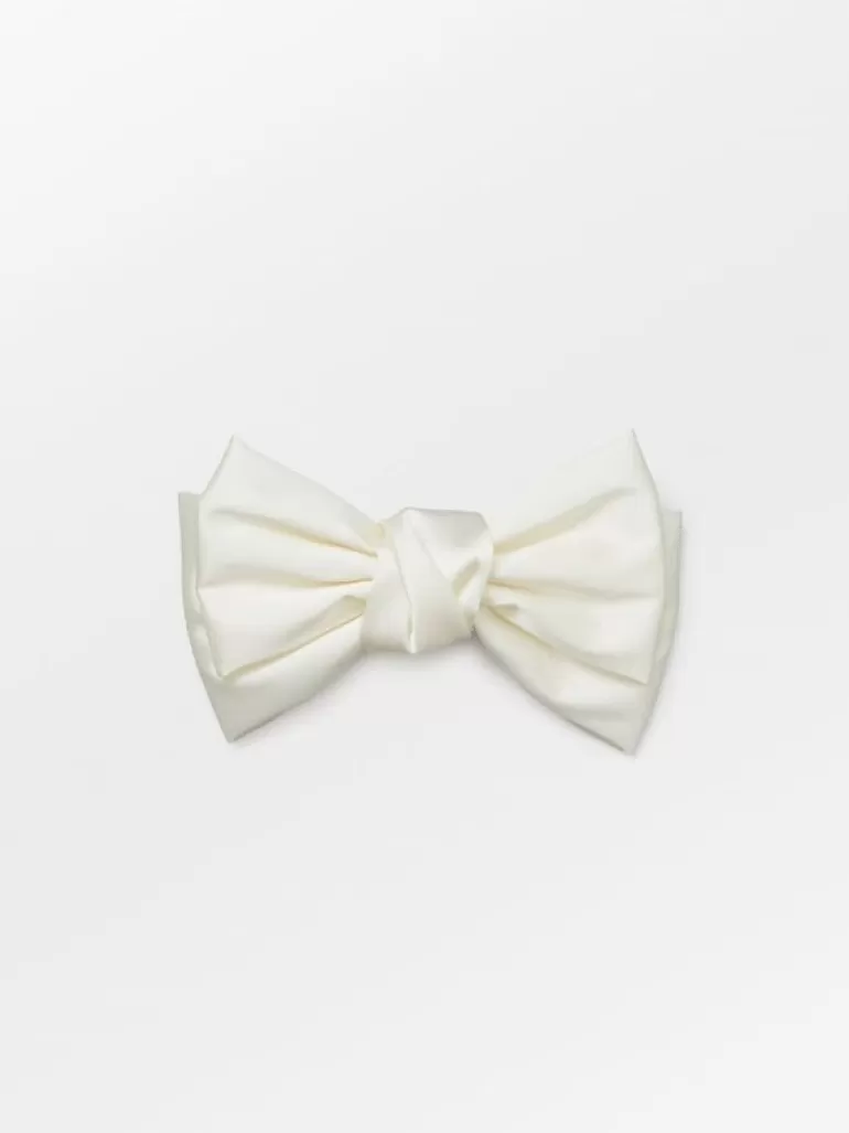 Hårtilbehør | BeckSöndergaard Satin Big Bow - White