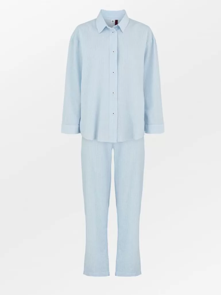 Pyjamaser | BeckSöndergaard Seersucker Pyjamas Set - Blue