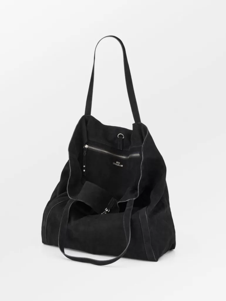 Lærvesker | BeckSöndergaard Suede Eden Bag - Black