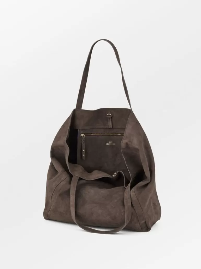 Lærvesker | BeckSöndergaard Suede Eden Bag - Hot Fudge Brown