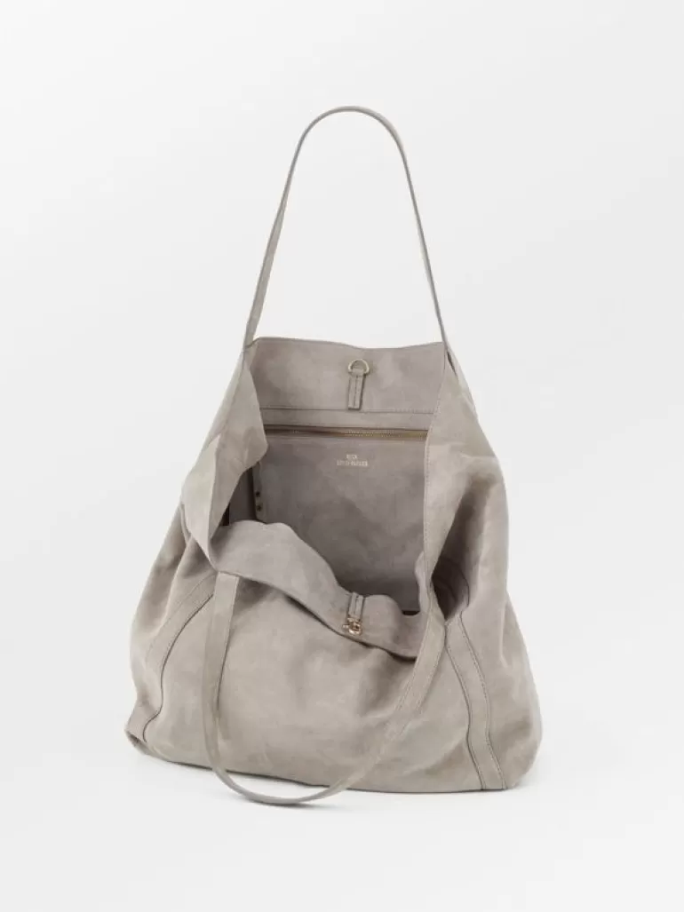 Lærvesker | BeckSöndergaard Suede Eden Bag - Porpoise Gray